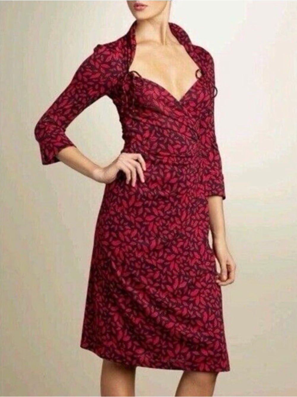 Diane Von Furstenberg Midnight Kiss Silk Wrap Dress Gildred Black Red Lips Sz 0